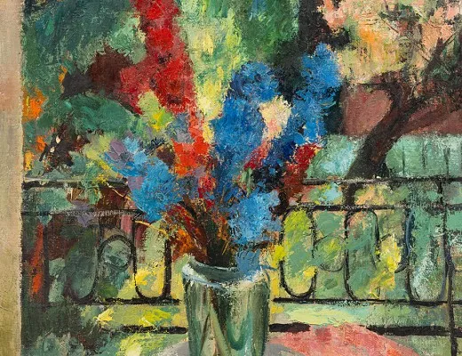 Bouquet de fleurs à la balustrade